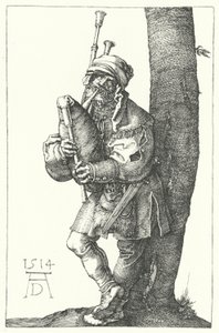 Suonatore di cornamusa da Albrecht (after) Durer or Duerer
