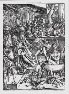 Il martirio di San Giovanni (incisione) da Albrecht (after) Durer or Duerer