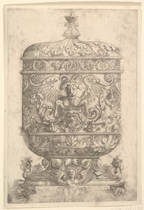 Calice coperto con grottesche su sfondo bianco da Albrecht Altdorfer