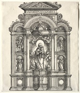 Grande altare con la Vergine, in una cornice con i SS. Cristoforo, Giorgio, Barbara, Caterina, 1520 da Albrecht Altdorfer