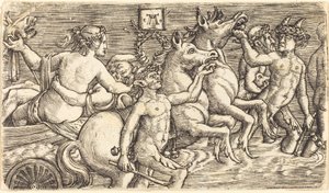 Amanti guidati da dei marini in trionfo da Albrecht Altdorfer