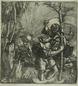 San Cristoforo con in braccio il Bambino Gesù da Albrecht Altdorfer
