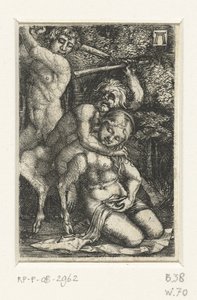 Satiro e un uomo combattono per una donna da Albrecht Altdorfer