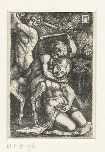 Satiro e un uomo combattono per una donna da Albrecht Altdorfer