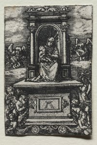 La bella Vergine di Ratisbona su un altare da Albrecht Altdorfer
