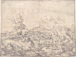 Il grande paesaggio con il mulino ad acqua da Albrecht Altdorfer