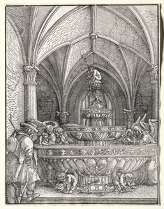 La Sacra Famiglia nella fuga in Egitto a una fontana da Albrecht Altdorfer