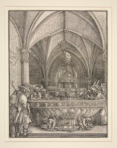 La Sacra Famiglia in fuga in Egitto a una fontana da Albrecht Altdorfer
