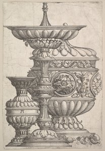 Tre eleganti vasi su sfondo bianco da Albrecht Altdorfer