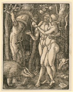 Adamo ed Eva, tavola 2 della serie "Piccola Passione xilografica" da Albrecht Dürer