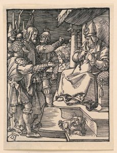 Cristo davanti a Caifa, dalla serie La Piccola Passione da Albrecht Dürer