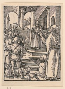 Cristo davanti a Pilato, dalla serie La Piccola Passione da Albrecht Dürer