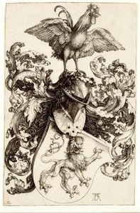 Stemma con un leone e un gallo da Albrecht Dürer