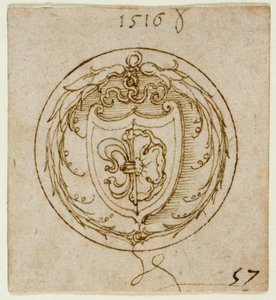 Disegno per un ornamento o anello con stemma di Lazarus Spengler