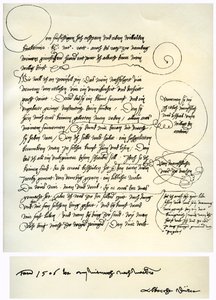 Bozza della dedica di Albrecht Durer a Bilibald Pirckheimer, c1523 da Albrecht Dürer