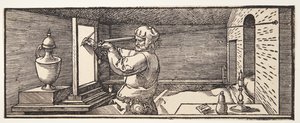 Disegnatore che disegna un vaso da Albrecht Dürer