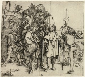 Cinque lanzichenecchi e un uomo orientale a cavallo da Albrecht Dürer