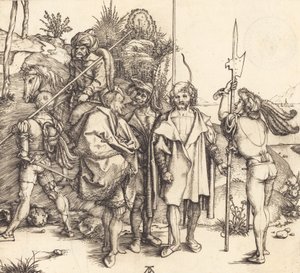 Cinque soldati e un turco a cavallo, 1495-1496
