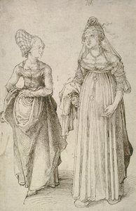 Signora in Abito Veneziano Contrapposta a una Hausfrau di Norimberga da Albrecht Dürer