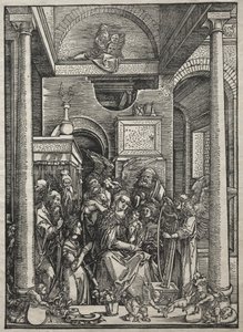 Vita della Vergine: Adorazione della Vergine e del Bambino da parte di Santi e Angeli da Albrecht Dürer