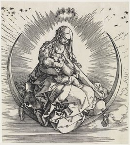 Maria sulla falce di luna (frontespizio della Vita della Vergine) da Albrecht Dürer