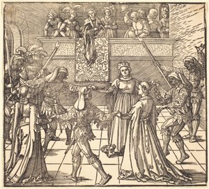 Danza in maschera con torce da Albrecht Dürer