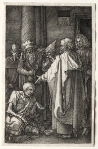 Pietro e Giovanni guariscono lo storpio alla porta del tempio da Albrecht Dürer
