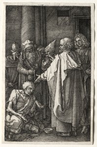 Pietro e Giovanni guariscono lo storpio alla porta del Tempio, 1512 da Albrecht Dürer