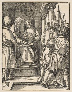 Pilato si lava le mani, dalla Piccola Passione, ca. 1509 da Albrecht Dürer