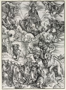 Rivelazione di San Giovanni: Bestia con corna di ariete da Albrecht Dürer
