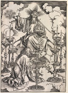 Rivelazione di San Giovanni: San Giovanni che contempla i sette candelabri, 1511 da Albrecht Dürer