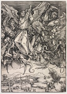 Rivelazione di San Giovanni: San Michele che combatte il drago da Albrecht Dürer