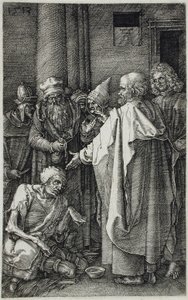 I santi Pietro e Giovanni guariscono uno storpio alla porta del Tempio da Albrecht Dürer