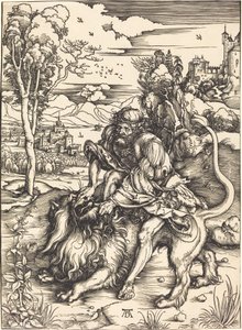 Sansone che combatte con il leone da Albrecht Dürer