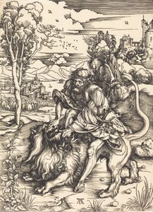 Sansone che Lotta con il Leone, c. 1497-1498 da Albrecht Dürer