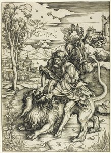 Sansone che squarcia il leone da Albrecht Dürer
