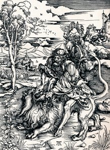 Sansone che squarcia il leone, 1497 1906 da Albrecht Dürer