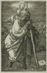 San Cristoforo rivolto a sinistra da Albrecht Dürer