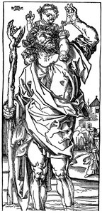 San Cristoforo che porta il Bambino Gesù da Albrecht Dürer