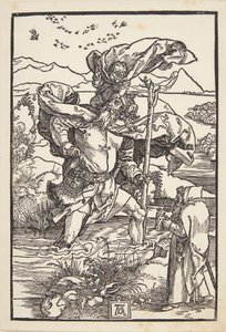 San Cristoforo nel deserto con uno stormo di uccelli da Albrecht Dürer
