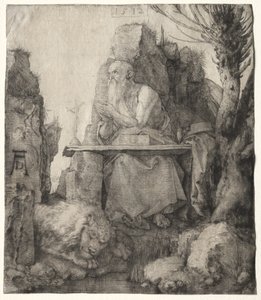 San Girolamo seduto vicino a un salice capitozzato da Albrecht Dürer