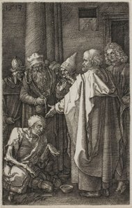 San Pietro e San Giovanni guariscono lo storpio, dalla Passione incisa da Albrecht Dürer