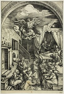 La nascita della Vergine, dalla Vita della Vergine da Albrecht Dürer