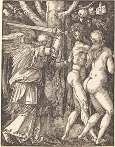 La cacciata dal paradiso, da La piccola passione da Albrecht Dürer