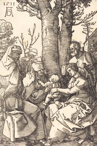 La Sacra Famiglia con Gioacchino e Anna sotto un albero