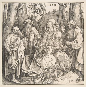 La Sacra Famiglia con Santi e Due Angeli Musicali da Albrecht Dürer