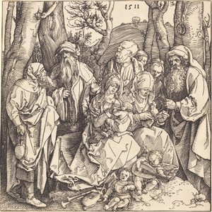La Sacra Famiglia con due angeli musicisti da Albrecht Dürer
