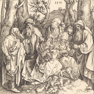 La Sacra Famiglia con due angeli musicisti da Albrecht Dürer