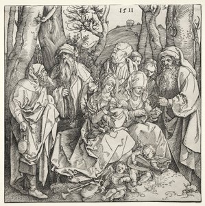 La Sacra Famiglia con due angeli musicisti da Albrecht Dürer