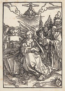 La Sacra Famiglia con cinque angeli da Albrecht Dürer